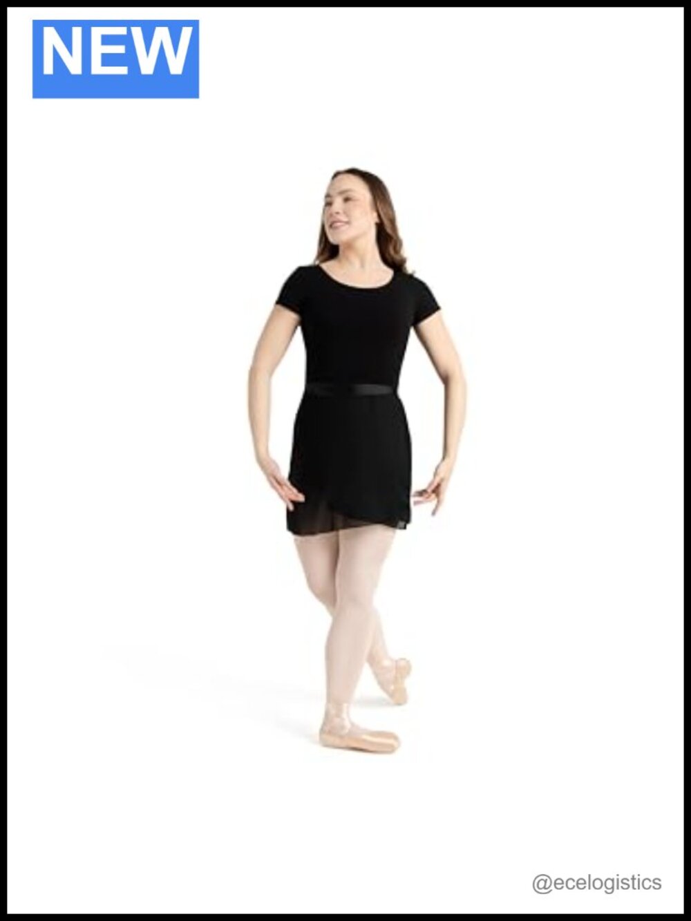 Georgette Wrap Skirt Petite Small Black Dance